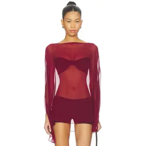 BUCI Ibis Poncho Set in Oxblood