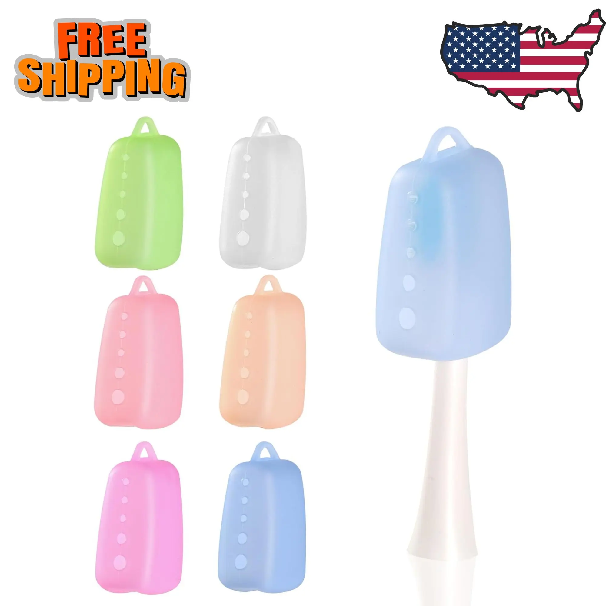 6 Pack Silicone Toothbrush Covers, Travel Toothbrush Head Caps