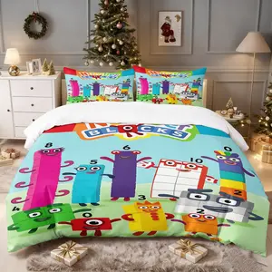 Dreamy Butterfly Shadow Theme Pattern Themed Duvet Cover Set,Includes 1 Count Duvet Cover & 1/2 Pillowcase without Filler,Restore the characters of 'Digital Building Blocks',Enhance the fun of children's interaction,Suitable for all seasons. 2/3 Pcs.
