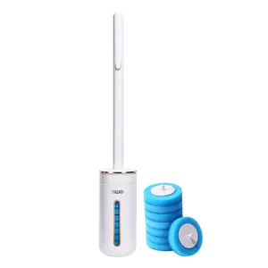 Disposable Toilet Brush with Holder Wall Mounted Hygienic Bathroom Cleaning Kit Replaceable Head for Deep Cleaning No Dead Corners Wall-Mount System Plumbing Tools Plunger
