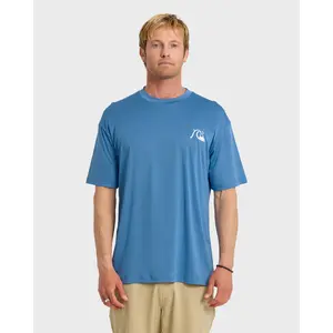 Quiksilver | DNA Logo UPF 50 Short Sleeve Surf Shirt | Men's Stretch Fit Signature Logo | Surf & Swim & Sun Protection