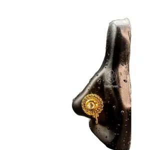 Gold Round Cute Nose Cuff Piercing