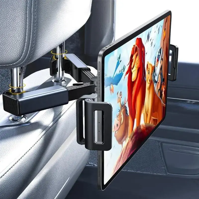 Car Seat Headrest Tablet Holder, Adjustable Seat Tablet Mount, Retractable Cell Phone Bracket, Car Cellphone Mount, Car Phone Stand, Cell Phone Mounts, Car Interior Accessories, Cell Phone Holder For Car