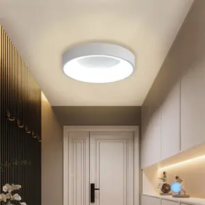 LED Ceiling Light, Minimalist Ceiling Fixture for Home Decor Lighting White Concave-Base Wrought Iron Acrylic Round Ceiling Lamp, for Dining Room, Living Room, Bedroom, Corridor and Indoor Lighting
