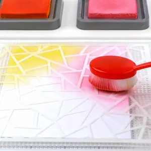 15.9x15.9cm /21x21cm Low Tack Sticky Mat with 0.125 inch Grid Lines for Stamping Stenciling Ink Blending；Clear Photopolymer Craft Low Tacky Mat To Keep your Cardstock in Place Without Damage
