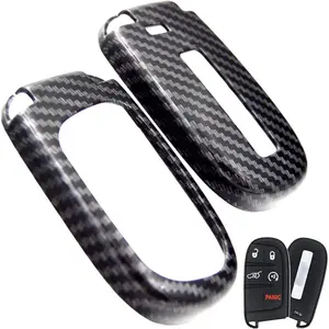 Key Fob Cover Case for Dodge Challenger Charger Dart Durango RT SRT Hellcat Journey Hornet Viper and Jeep Cherokee Compass Latitude 4x4 Renegade and Chrysler 300 200 and Ram