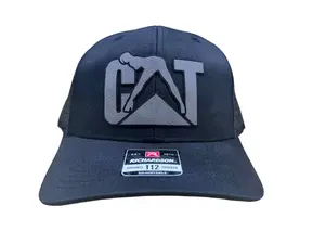 CAT Woman Hat with Premium Leatherette Patch on a Richardson 112 Trucker Hat Baseball Cap Summer Winter