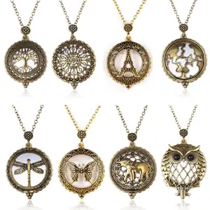 Vintage Fashion Personalized Magnifying Glass Necklace, Creative Animal Pendant Necklace, Unique Jewelry for Women