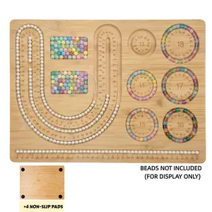 Bamboo Bead Board Jewelry Making Tray, Partition Design with Size Markings, Necklace Making Supplies, Beading Tools for Jewelry Making, Easy to Use for DIY Necklaces, Bracelets