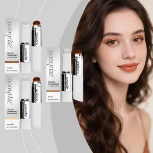 Blanc Cover Cream Stick V White - Blanc Cover Cream Stick V-Changing Foundation Stick - Medium to Full Coverage Dewy Finish Base Makeup - Dual-Ended with Detachable Brush