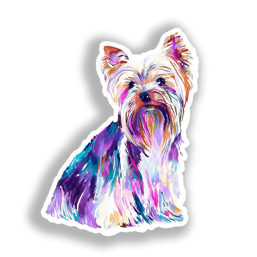 Yorkshire Terrier Dog Vinyl Decal Sticker for Car, Laptop, Tumbler and more # A017214-4" x 4"