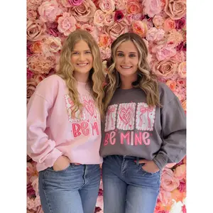 Be Mine, Valentine's Day, Coquette Bow Png, Preppy Heart, Love, Galentine Valentines Sweatshirt