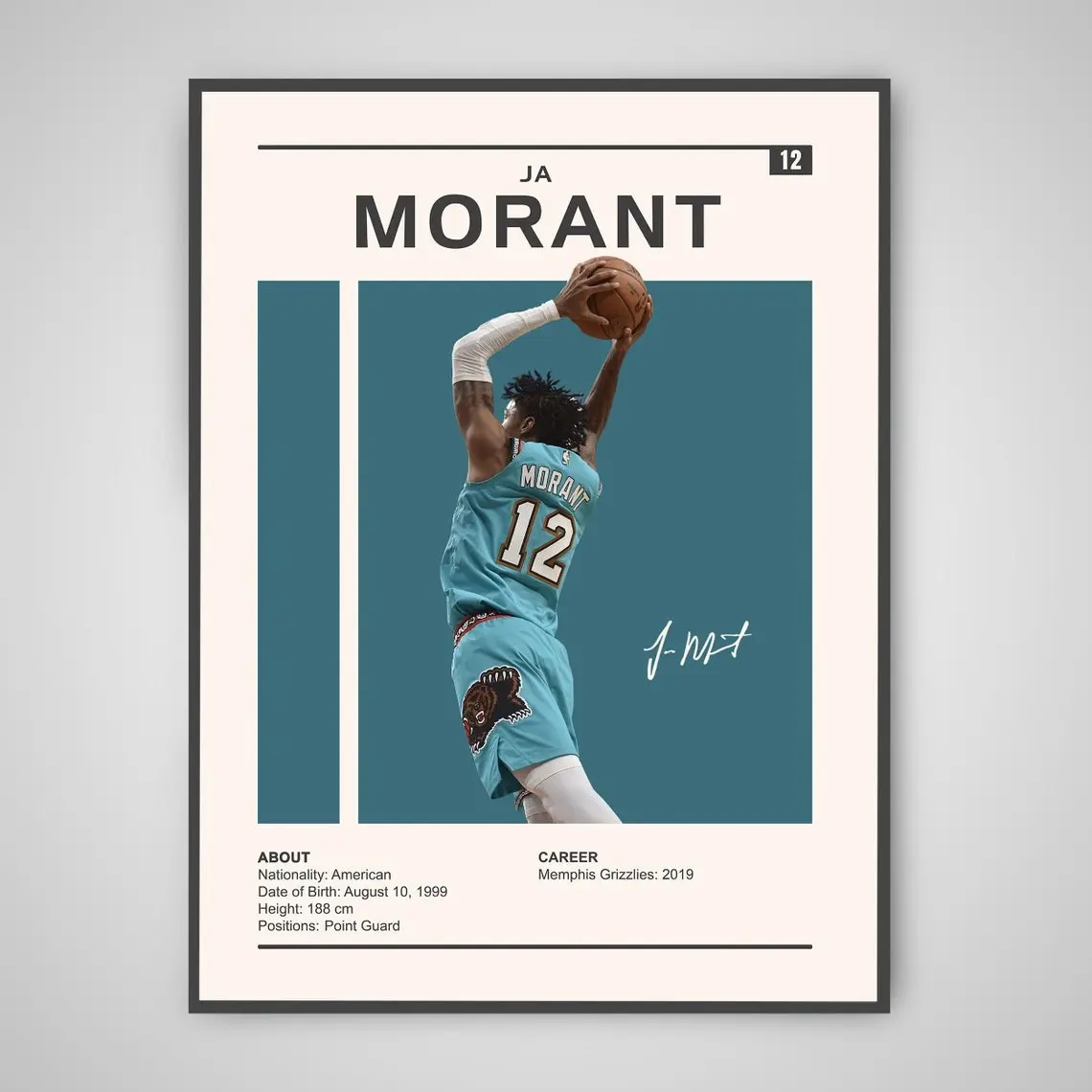 Milwaukee Bucks, Basketball Poster Ja Morant Poster | Ja Morant Print, NBA Posters, Sport Poster, NBA Wall Art