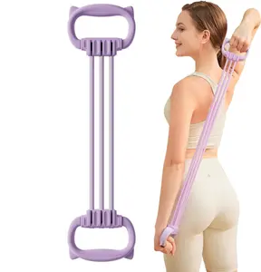 【Free Shipping 】 Silicone 6 Tube Resistance Bands with Handles, Removable Resistance Bands, Exercise Bands with Comfortable Handles, Great for Stretch, Exercise, Fitness Training, Yoga, Resistance Weights, Therapy, Gym or Home Workout Equipment.