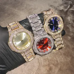 Men's Rounded Square Roman Numeral Luxury Hiphop ICED-OUT Quartz Watch