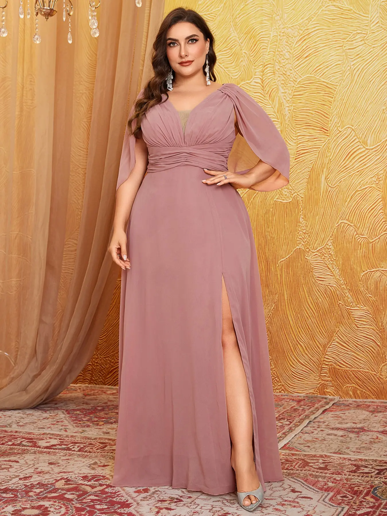 cowl neckline bridesmaid dress Lady Black Tie - Willow Gown - A-line Satin With SIZE:S (36) Sheath Fabric Color_Yellow Wedding Attire Macy's Long