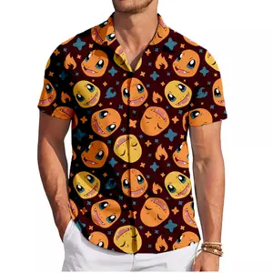 Charmander Faces PKM Hawaiian Shirt | Cool Summer Anime Vibes for Men & Fans