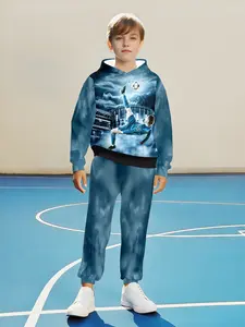 Men's Real Madrid Hooded Sweatshirt Set, Speed & Passion, Warm Comfort, Outdoor Perfect Choice, Knit Fabric, Casual Style, Spring & Fall