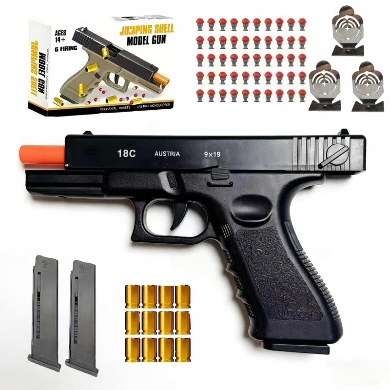Strike Industries 2026 Classic Design Toy with 100 Soft Bullets 12 Bullet Shells 3 Target Sheets & Automatic Shell Ejection for Endless Fun