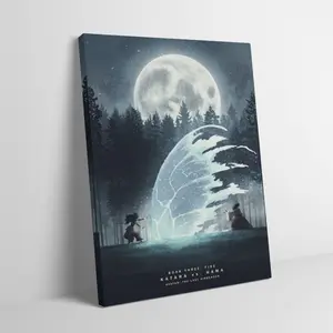Avatar The Last Airbender Katara vs Hama Canvas Wall Art, Water Tribe Battle Art Print, ATLA Moonlight Forest Poster, Anime Series Decor for Fans & Collectors