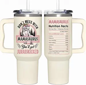Mamasaurus Tumbler with Handle 400z-Mom Gifts,MamaGifts - Birthday Gift, Christmas Gifts ldea for MomDrinkware400z Tumbler