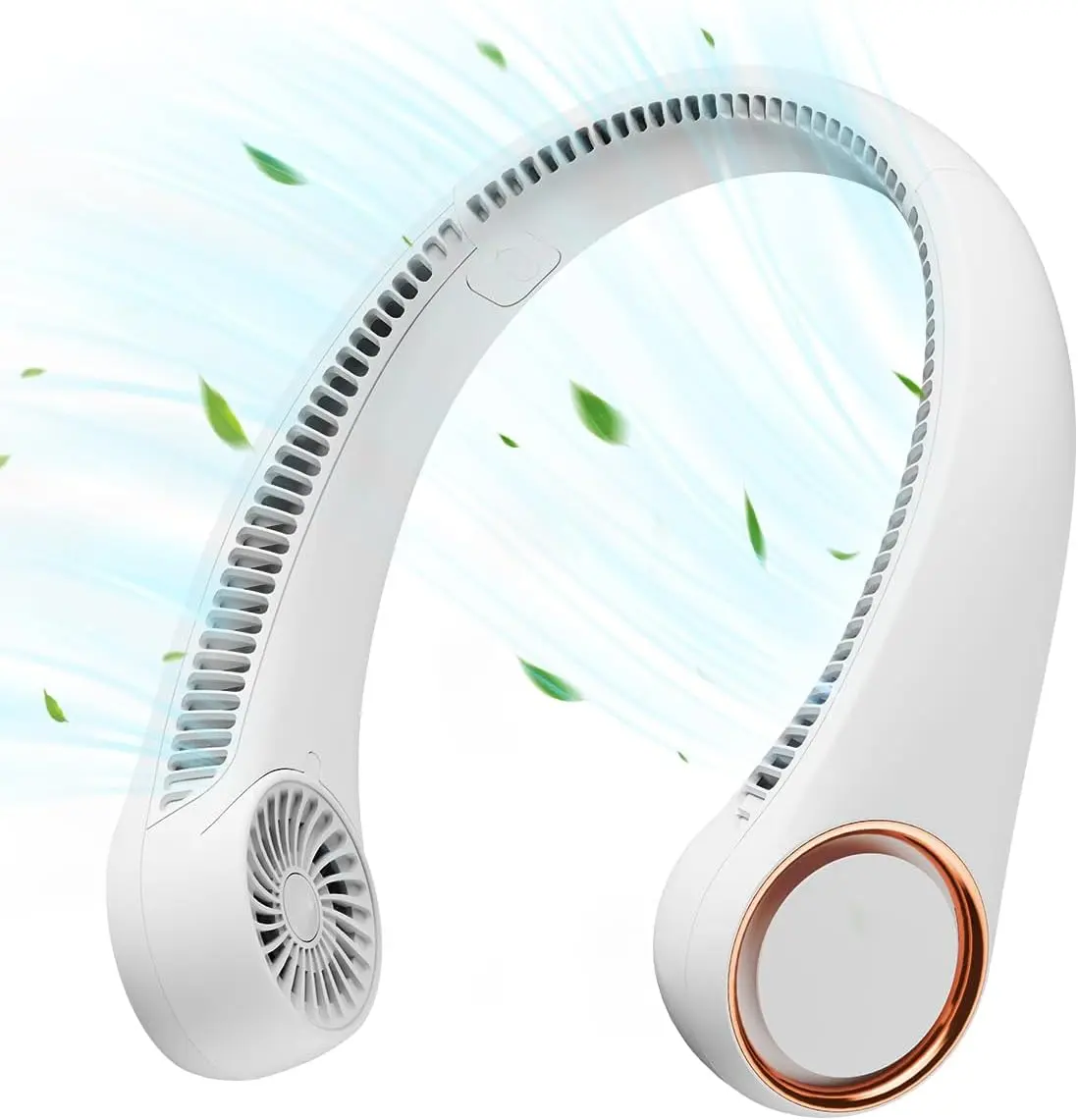 Gaiatop Portable Neck Fan Rechargeable, Hands-Free 360° Cooling, 23.5hrs Runtime, Battery Powered Personal Wearable Fan Quiet, Summer Outdoor Travel Essentials, Birthday Gifts for Women Men, White High