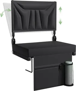 Jocoevol Stadium Seats with Back Support and Cushion, Portable Folding Comfort Bleacher Seats w/Shoulder Strap & Carry Handle for Sports Events Concerts Outdoor