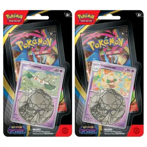 Pokémon Phantasmal Flames Coin Blister Pack - Includes random art; Cottonnee & Whimsicott Cards - Perfect for Collectors and Traders