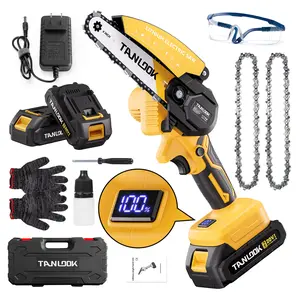 Mini Chainsaw – Portable Cordless Electric Saw with 2000mAh Battery, Lightweight & Easy to Use, Perfect for Wood Cutting, Branch Pruning, Gardening, Camping, One-Hand Use, Powerful Motor, Ideal Gift for Men, Women & Seniors