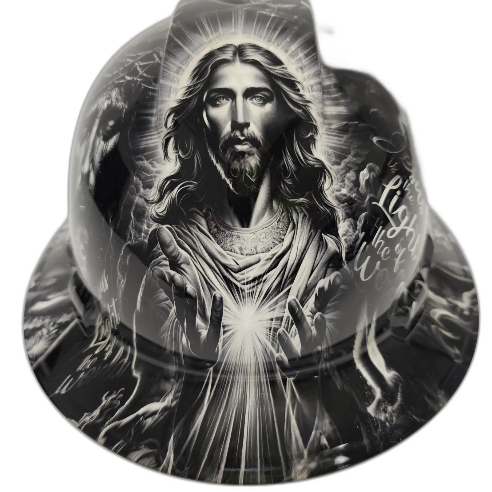 Divine Light Spiritual Art - Custom Hydro Dipped Full Brim Hard Hat