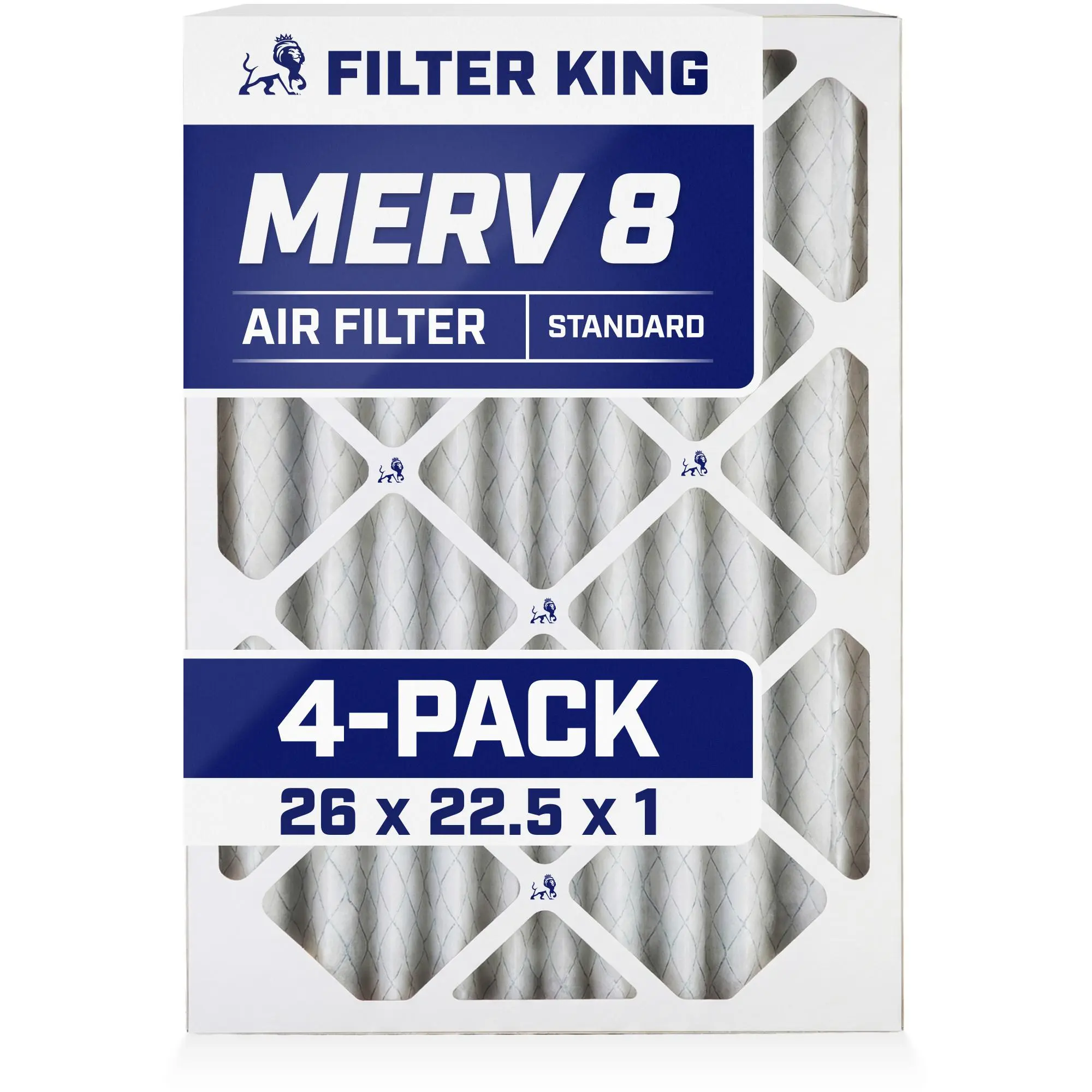 Filter King 26x22.5x1 Air Filter | 4-PACK | MERV 8 HVAC Pleated A/C Furnace Filters | MADE IN USA | Actual Size: 26 x 22.5 x .75"