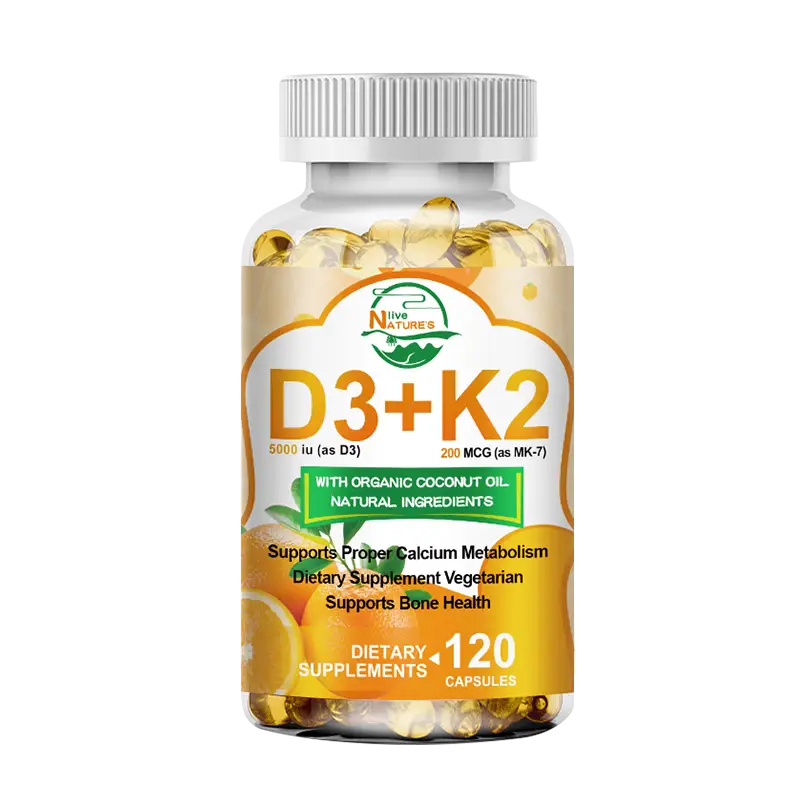 Vitamin D3 K2 Supplement 120 Softgels | Natural Nutritional Supplements | Enhanced Energy & Health Support | Bone & Joint Support Dietary Edible iu d3