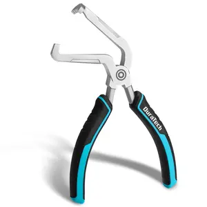 DuraTech 8-Inch Electrical Disconnect Pliers, 60 Degree Bent Automotive Connector Pliers, Electrical Connector Removal Tool for Car, Automotive Hand Tools for Push Tab Style Plugs