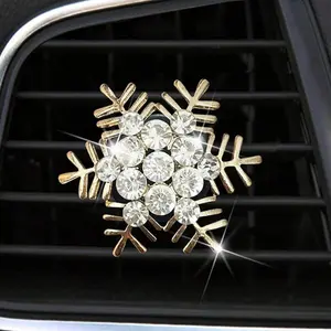 Christmas Car Vent Clip Bubble Car Accessories, Crystal Snowflake Air Freshener, Diamond Car Diffuser Vent Clip, Must-Have for Women, Gift for Car Friends, Car Perfume Clip, Car Scents