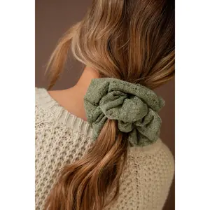 Green Knit Jumbo Scrunchie