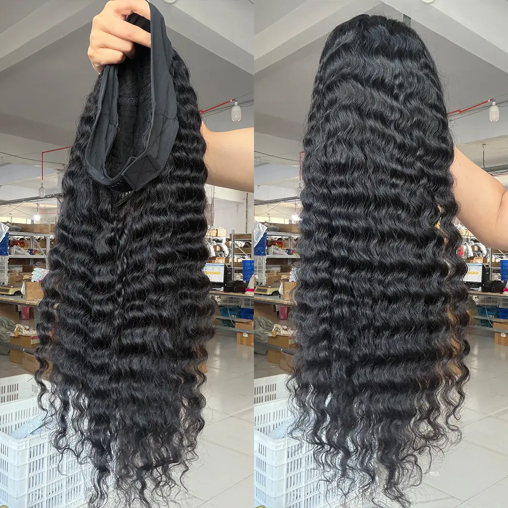 [NEW] Bling Hair Deep Wave Headband Wig Human Hair Glueless Beginner Friendly No Lace No Glue Needed 180 Density Brazilian Virgin Hair Deep Curly Headband Wigs for Black Women backtoschool