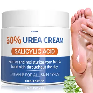 AUOSBNK Urea Cream 60% with salicylic acid tea tree oil and aloe vera, urea cream for dry, cracked feet, hands, deep moisturizing