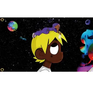 Hip Hop Singer 3x5Ft Flag Tapestry for Wall Hanging College Dorm Room Wall Bedroom Living Decorations Banner with 4 Brass Grommets