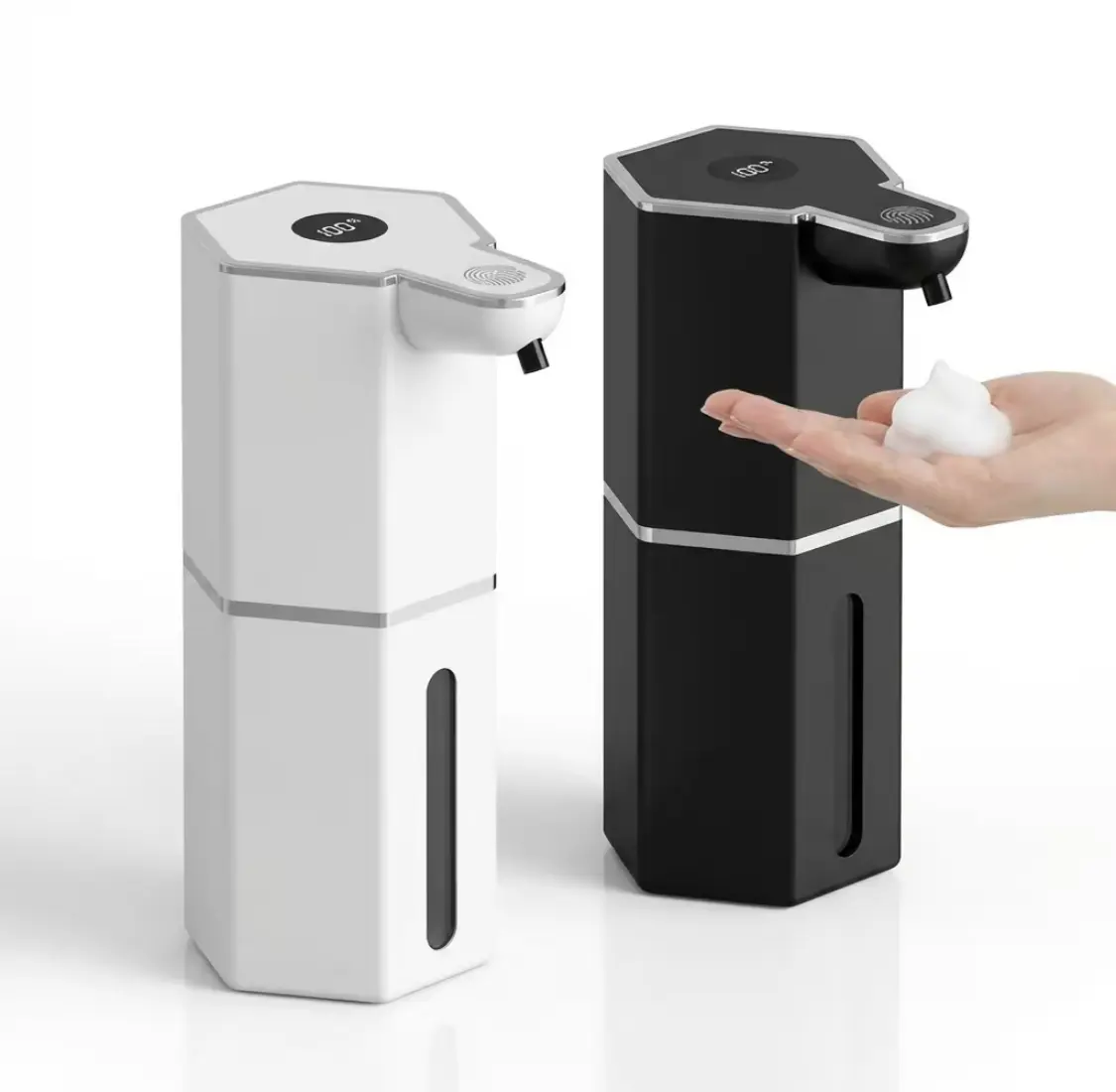 Traditional Square Household Automatic Touchless Soap Dispenser Pump for Handwashing - Battery Operated Electric, 3 Adjustable Volume Control, Batteries Not Included