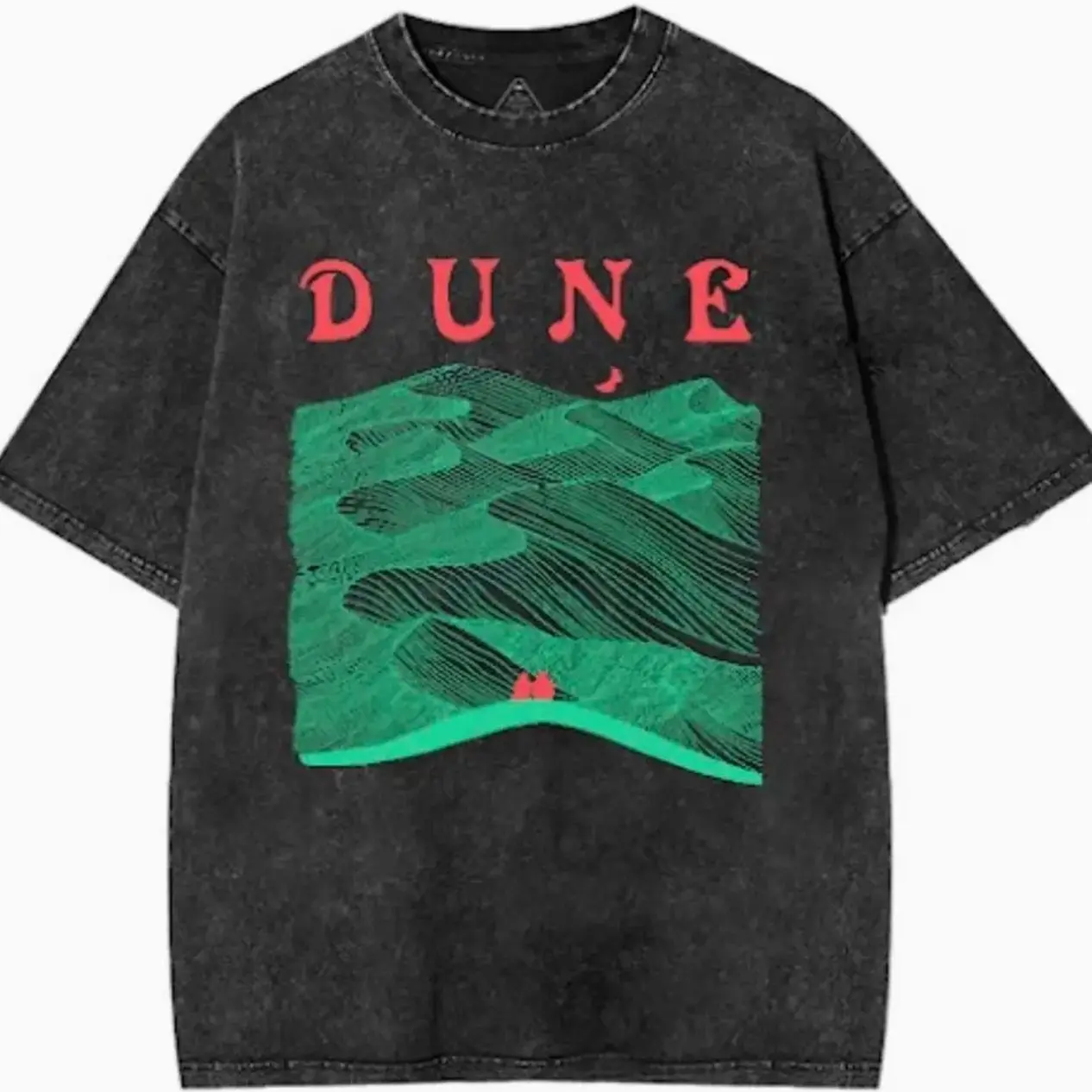 Dune Arrakis Landscape with Paul and Chani Lightweight Acid Washed Tee, Dune Shirt, movie lover Graphic tee movie shirt Streetwear Menswear Apparel Classic christmas t shirts RWF