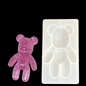 3D Bear Pendant Keychain Resin Mold Jewelry Silicone Molds for Epoxy Resin Casting DIY Crafts Jewelry Making