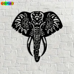 1pc Tribal Elephant Metal Wall Art,Tribal Elephant Statue Mural, Ideal Gift for New Year, Christmas, Animal Decor Enthusiasts, Weather-Resistant Metal Wall Decor Wall Sculptures, Perfect for Living Room Wall & Garden Fence, Unique Home Decor