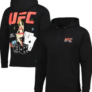 Mens Black UFC Old Vegas Pullover Hoodie, Classic UFC Fight Night Hoodie, Vintage MMA Fan Apparel, Retro Ultimate Fighting Championship Streetwear LOTNB