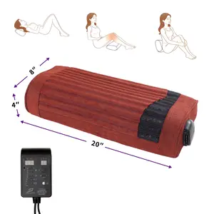 Far Infrared Heating Pillow for Adults' Head and Neck, Natural Amethyst and Black Jade Gemstone Pad, 1-12 Hour Timer, 20"x8"x4", Bedtime Relaxation, Soothing Warmth, Model D50