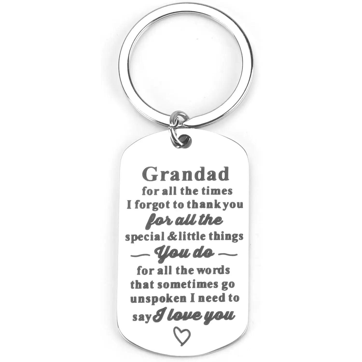 Grandad Keychain,Grandad Birthday Gift from Grandson,Father’s Day Gifts, Stainless Steel Papa Gifts for Grandad, Grandad for The All Times,Birthday Gifts for Grandad, Thanksgiving,Christmas Gifts
