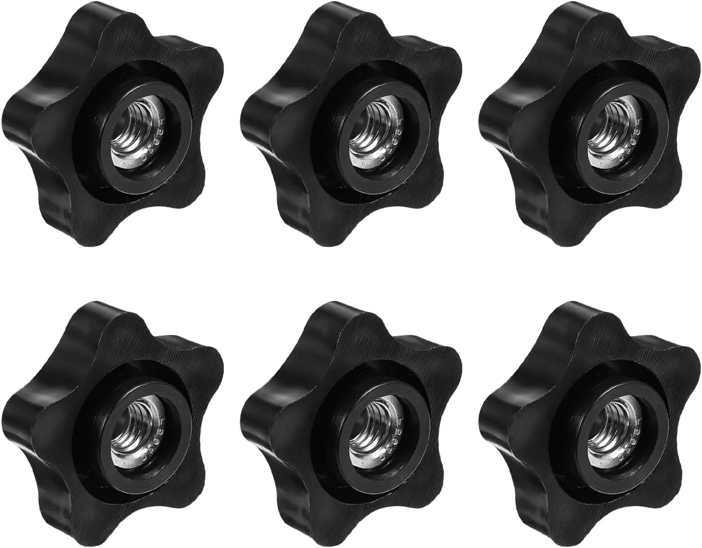 6Pcs Star Knob 3/8-16, 3/8 '' -16 Star Shaped Knob,3/8-16 Female Plastic Thread Knobs Nut for T Track Bolts Jigs Knobs,Sawing Machine, Drilling Machine, Plastic Screw-On Type oruola