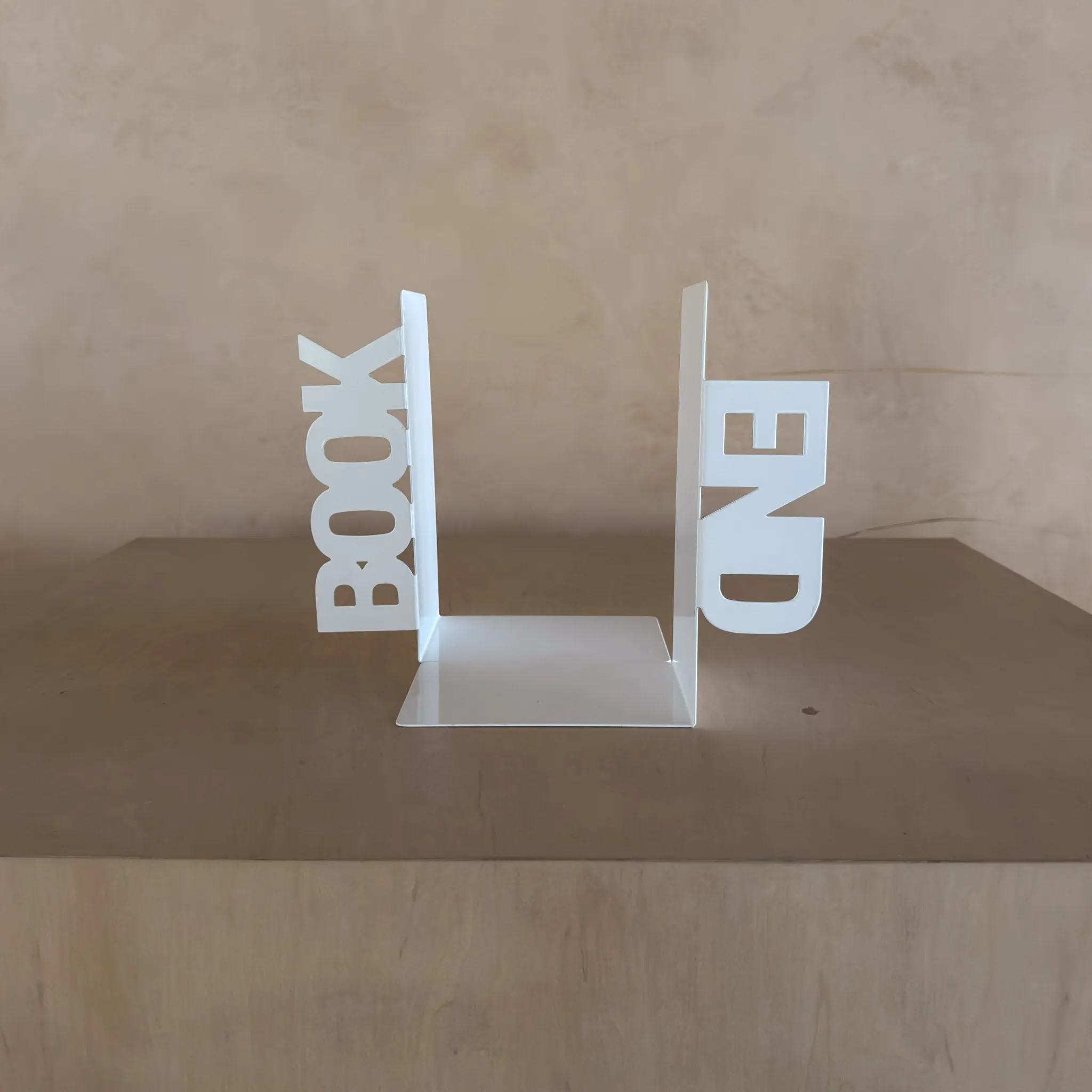 Pair of White Metal Bookends