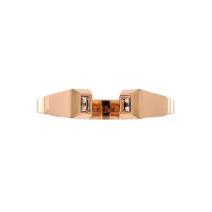 Pre-owned Hermes Clou de Forge Ring 18K Rose Gold with Diamonds Small by Rebag