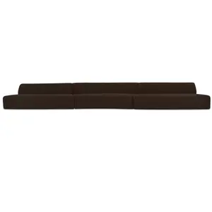 Naomi 3 Piece Wave Modular Sectional Dark Brown