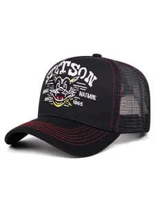 2026 New Personalized Creative Breathable Mesh Hat STETSON Cartoon Cat Embroidery Truck Hat Street Fashion Hip Hop Hat Outdoor Sports Sunshade Skateboarding Hat Daily Life Commuting Decoration Hat Unisex Casual Baseball Hat Fitted Baseball Cap